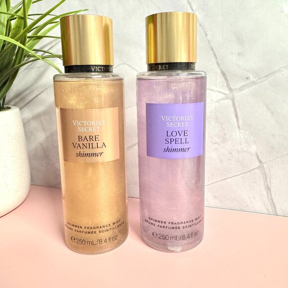 Victoria's Secret Bare Vanilla Shimmer and Love Spell Shimmer Mist NEW Fragrance - Picture 1 of 4